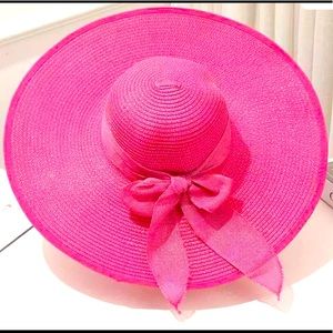 Straw Hat bows Summer Sun Beach